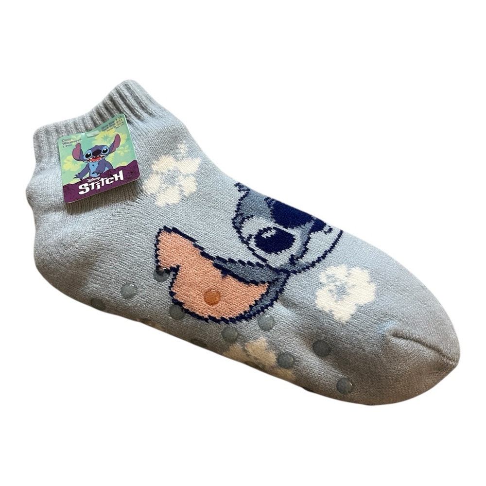 Disney Stitch Blue Cozy Warmers Slipper Socks NWT Women’s Shoe size 4-10